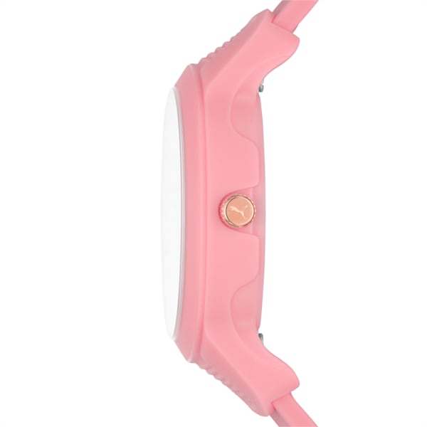 PUMA Reset V2 Three-Hand Pink Polyurethane Watch, Pink, extralarge