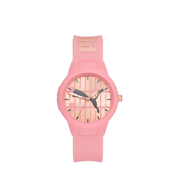 PUMA Reset V2 Three-Hand Pink Polyurethane Watch, Pink, extralarge