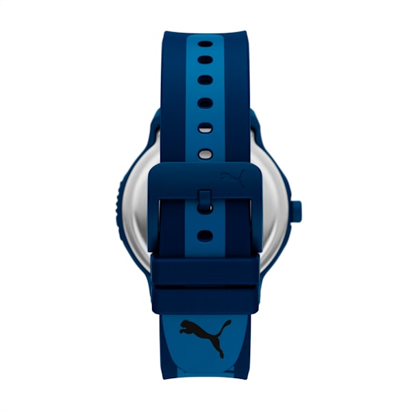 PUMA Reset V2 Three-Hand Blue Polyurethane Watch, Blue, extralarge