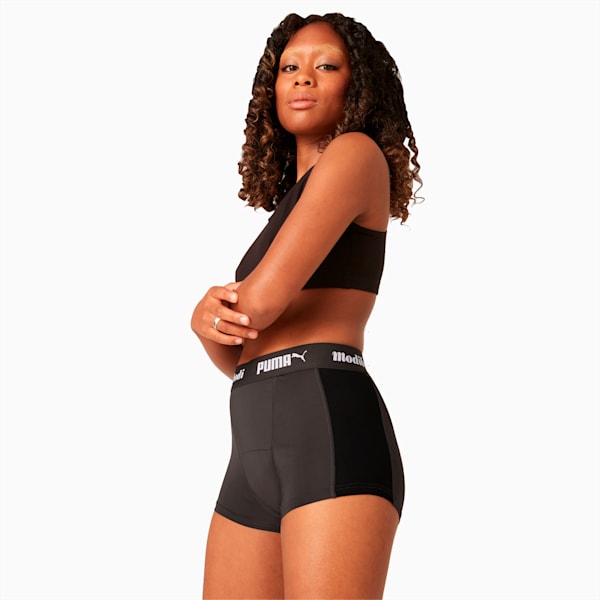 PUMA x Modibodi Active Boyshort (Moderate-Heavy), Black - Grey, extralarge