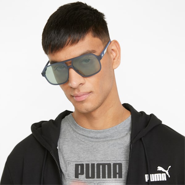 PUMA Power Navigator Sunglasses, BLUE, extralarge