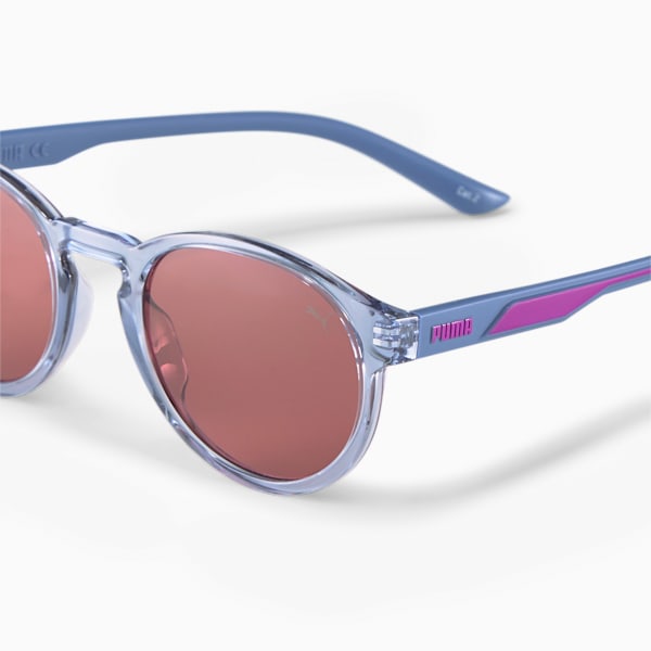 PUMA Power Round Women's Sunglasses, LIGHT-BLUE, extralarge