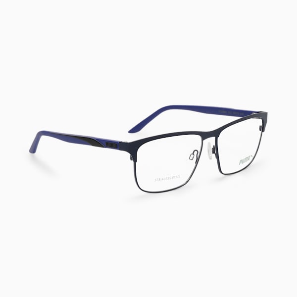 Squared Metal Optical Men's Glasses, BLUE-BLUE-TRANSPARENT, extralarge-IND