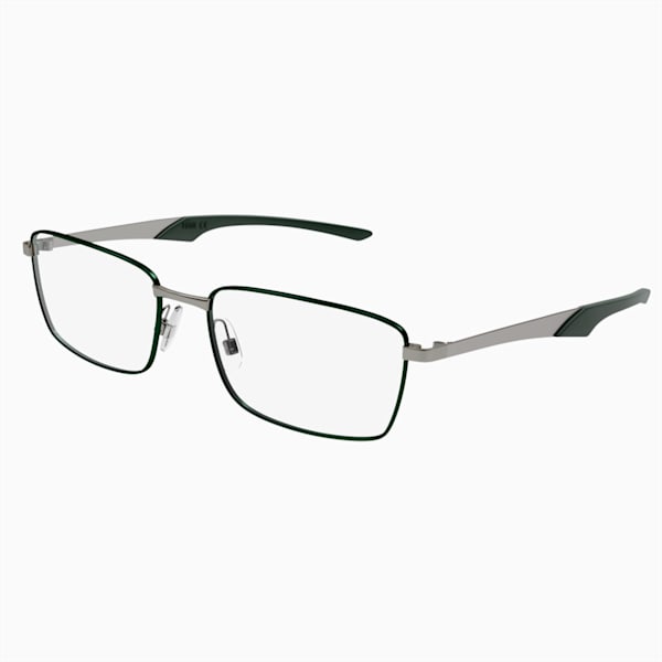 PUMA Squared Optical Men's Glasses, GREEN-RUTHENIUM-TRANSPARENT, extralarge-IND