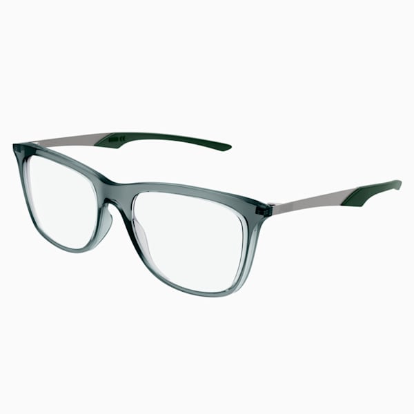 PUMA Squared Optical Men's Glasses, GREEN-RUTHENIUM-TRANSPARENT, extralarge-IND