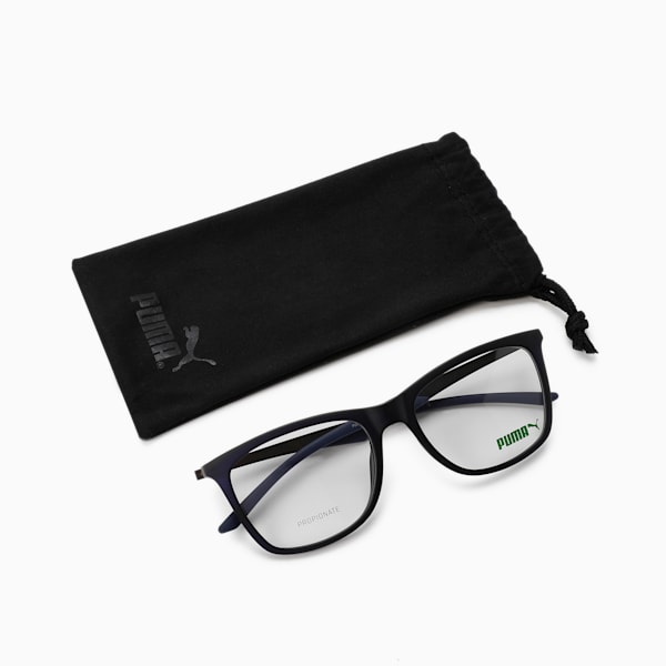 PUMA Squared Optical Men's Glasses, BLUE-RUTHENIUM-TRANSPARENT, extralarge-IND