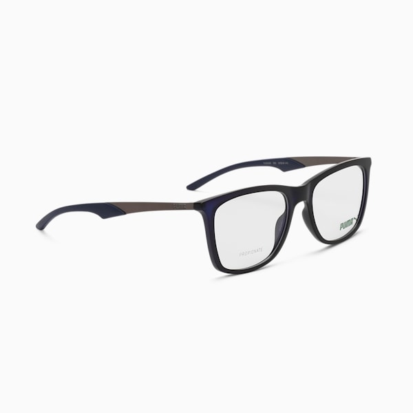 PUMA Squared Optical Men's Glasses, BLUE-RUTHENIUM-TRANSPARENT, extralarge-IND