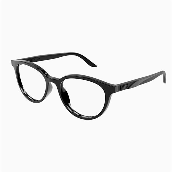 PUMA Round Optical Women's Glasses, BLACK-BLACK-TRANSPARENT, extralarge-IND