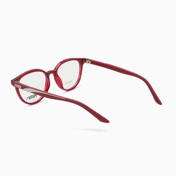 PUMA Round Optical Women's Glasses, BURGUNDY-BURGUNDY-TRANSPARENT, extralarge-IND