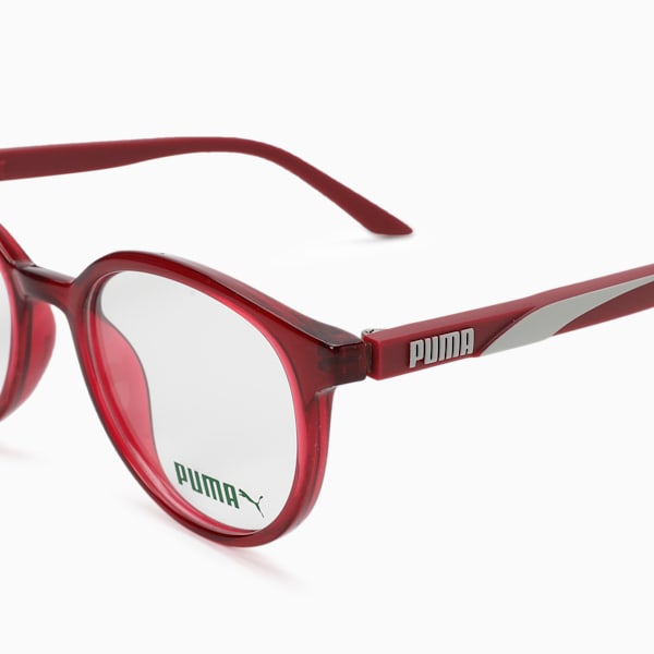 PUMA Round Optical Women's Glasses, BURGUNDY-BURGUNDY-TRANSPARENT, extralarge-IND