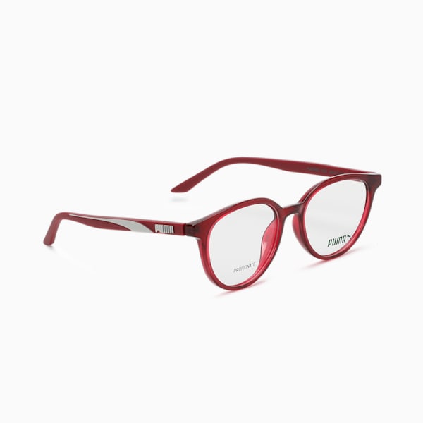 PUMA Round Optical Women's Glasses, BURGUNDY-BURGUNDY-TRANSPARENT, extralarge-IND