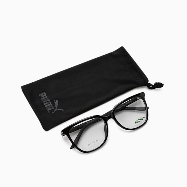 PUMA Squared Optical Women's Glasses, BLACK-BLACK-TRANSPARENT, extralarge-IND