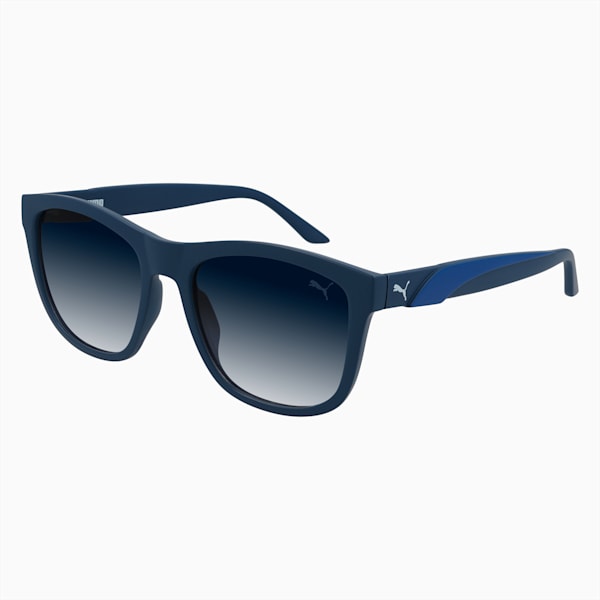 PUMA Squared Unisex Sunglasses, BLUE-BLUE-BLUE, extralarge-IND