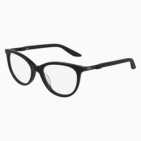 PUMA CAT-Eye Unisex Sunglasses, BLACK-BLACK-TRANSPARENT, extralarge-IND