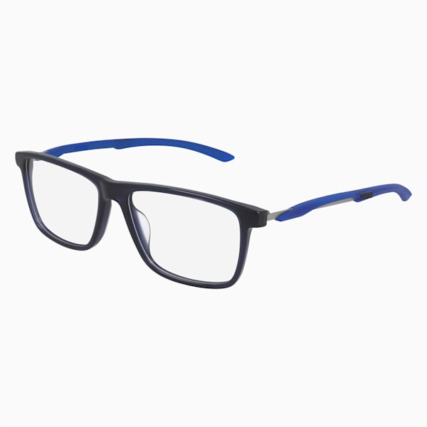 PUMA Squared Optical Men's Glasses, BLUE-RUTHENIUM-TRANSPARENT, extralarge-IND