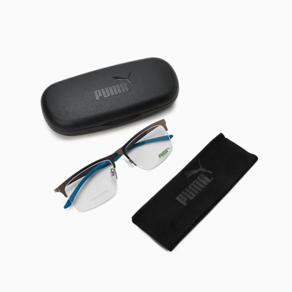 PUMA Squared Optical Men's Glasses, BLUE-BLUE-TRANSPARENT, extralarge-IND