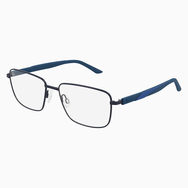 PUMA Squared Metal Optical Men's Glasses, BLUE-BLUE-TRANSPARENT, extralarge-IND