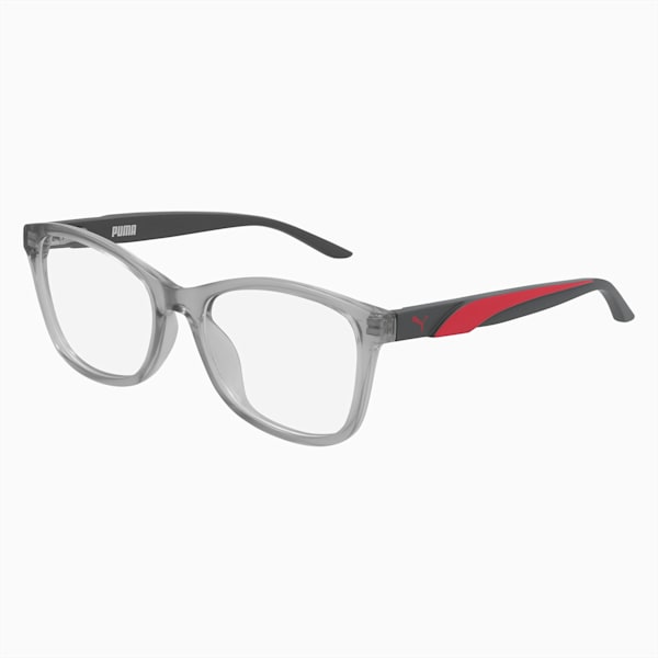 PUMA Squared Optical Kids Glasses, CRYSTAL-GREY-TRANSPARENT, extralarge-IND