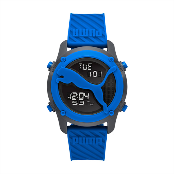 PUMA Big Cat Digital Blue Polyurethane Watch, BLACK, extralarge