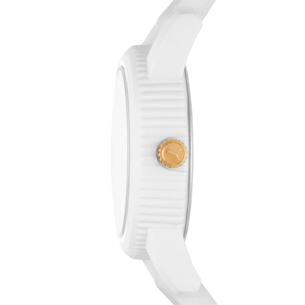 Ultrafresh Three-Hand White Silicone Watch, WHITE