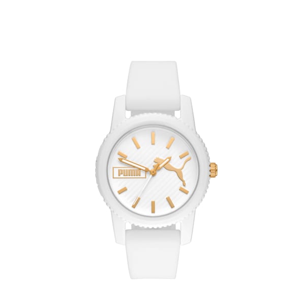 Ultrafresh Three-Hand White Silicone Watch, WHITE, extralarge