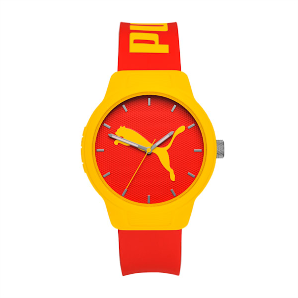 Reset V2 Three-Hand Red Polyurethane Watch, YELLOW RED, extralarge