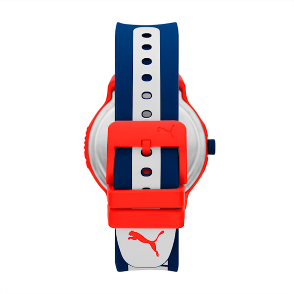 Reset V2 Three-Hand Blue Polyurethane Watch, RED BLUE, extralarge