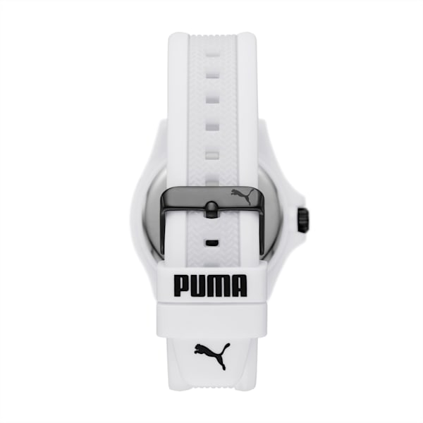 PUMA Puma 10 Three-Hand White Silicone Watch, WHITE, extralarge