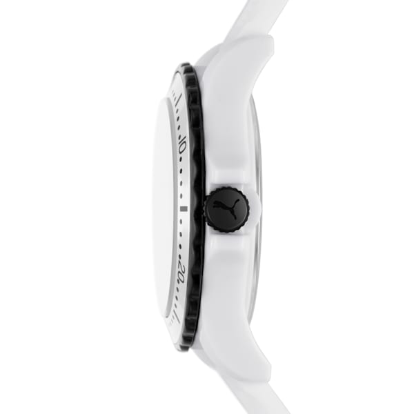 PUMA Puma 10 Three-Hand White Silicone Watch, WHITE