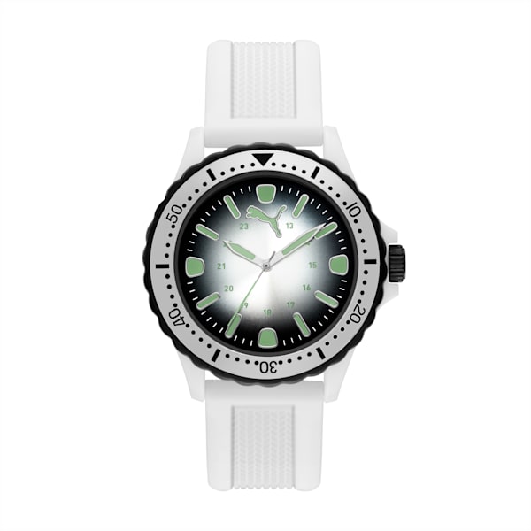 PUMA Puma 10 Three-Hand White Silicone Watch, WHITE, extralarge