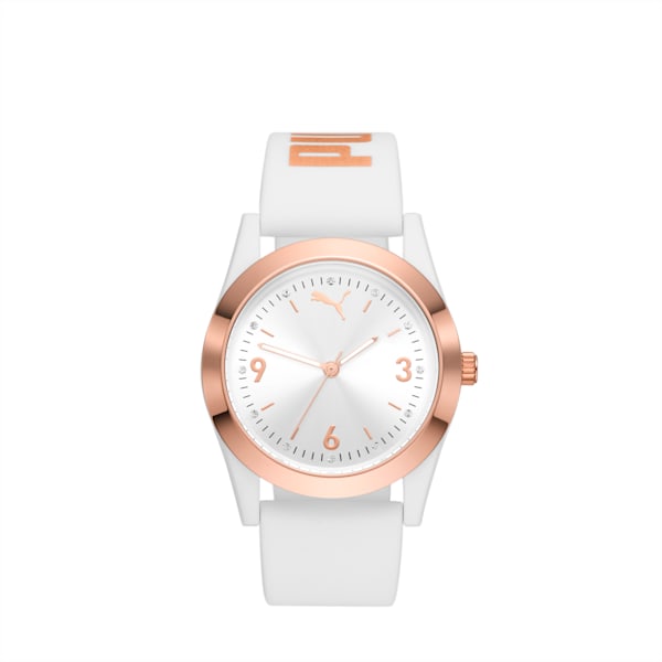 PUMA Puma 11 Three-Hand White Silicone Watch, WHITE, extralarge