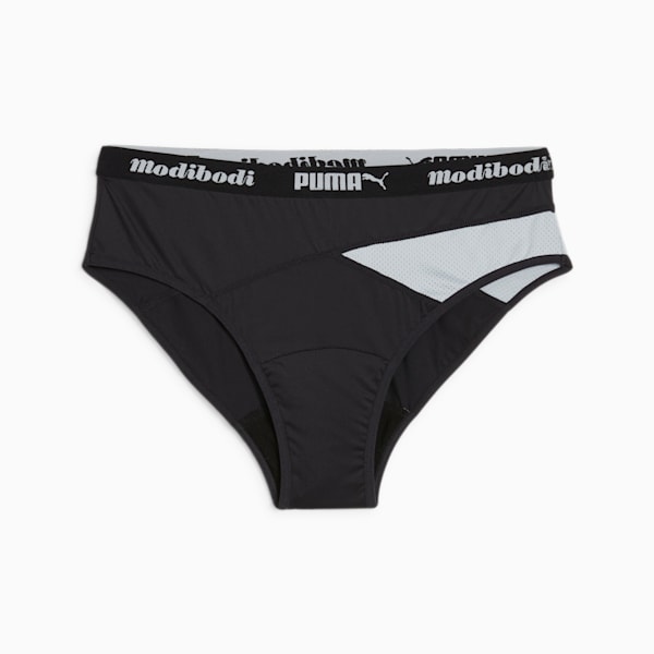 PUMA x Modibodi Active Classic Women's Brief, Black - Platinum Grey, extralarge