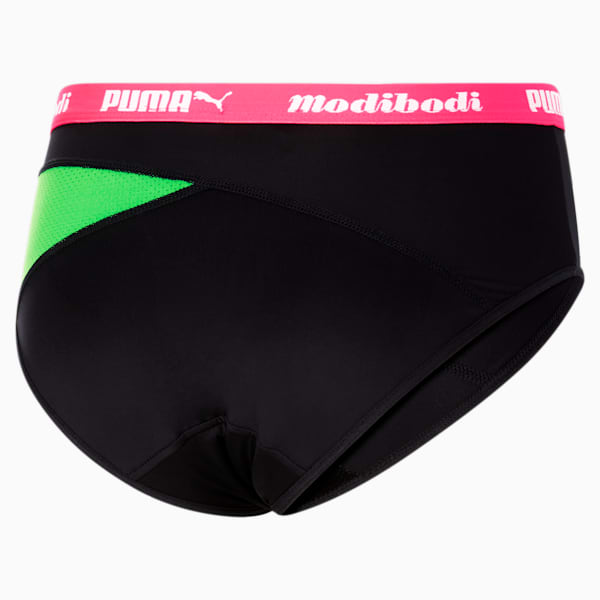 PUMA x Modibodi Active Classic Women's Brief, Black-Green, extralarge