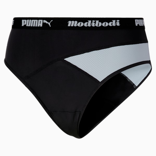 Bragas PUMA x Modibodi Active Hi Cut, Black - Platinum Grey, extralarge