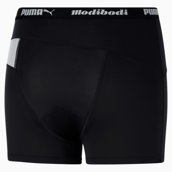 PUMA x Modibodi Active Long Women's Boyshort, Black - Platinum Grey, extralarge