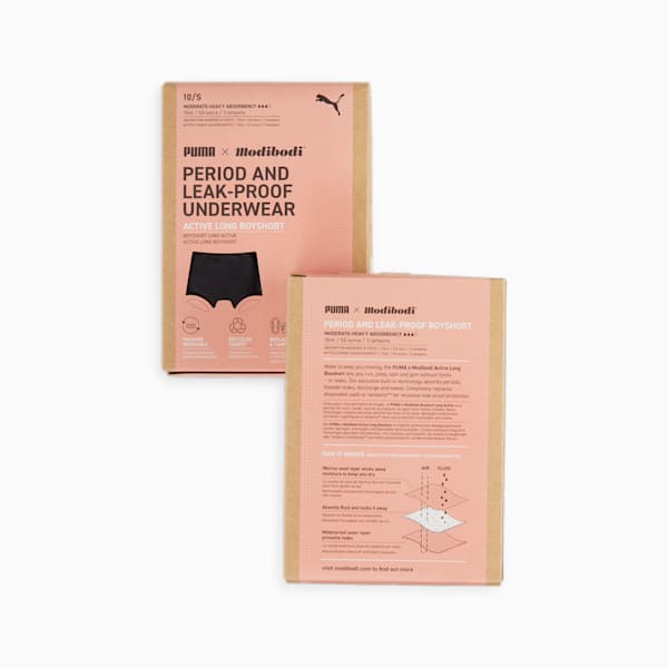 Puma X Modibodi Active Long Boyshort, Black - Platinum Grey, extralarge-GBR
