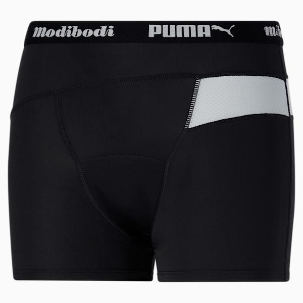 Boyshort largo PUMA X Modibodi Active, Black - Platinum Grey, extralarge