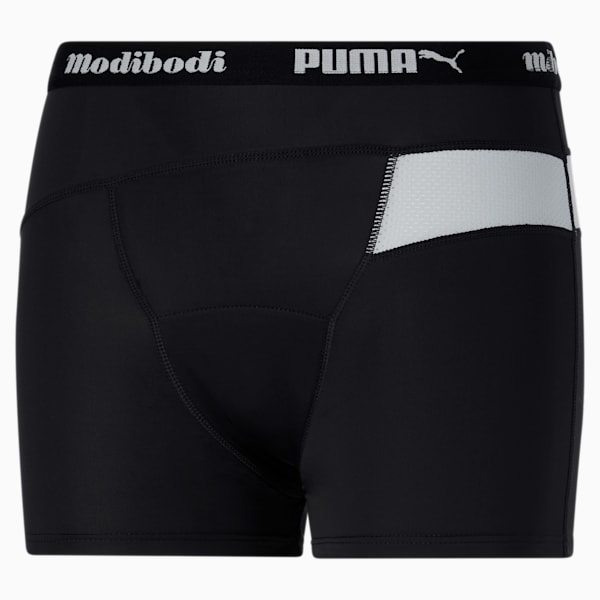 PUMA x Modibodi Active Long Women's Boyshort, Black - Platinum Grey, extralarge