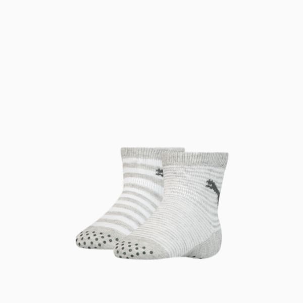 PUMA Baby ABS Anti-Slip Socks 2 Pack, grey melange