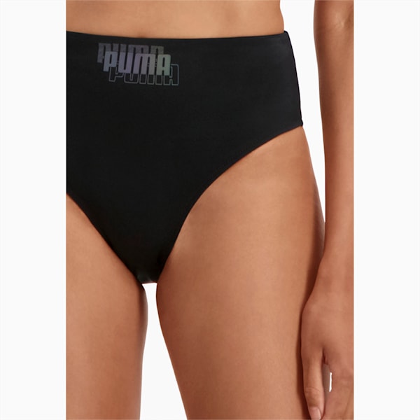 PUMA Swim High Waist Women's Bikini Bottom, black combo