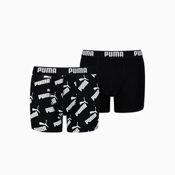 PUMA Boys' AOP Boxer 2 Pack, black, extralarge