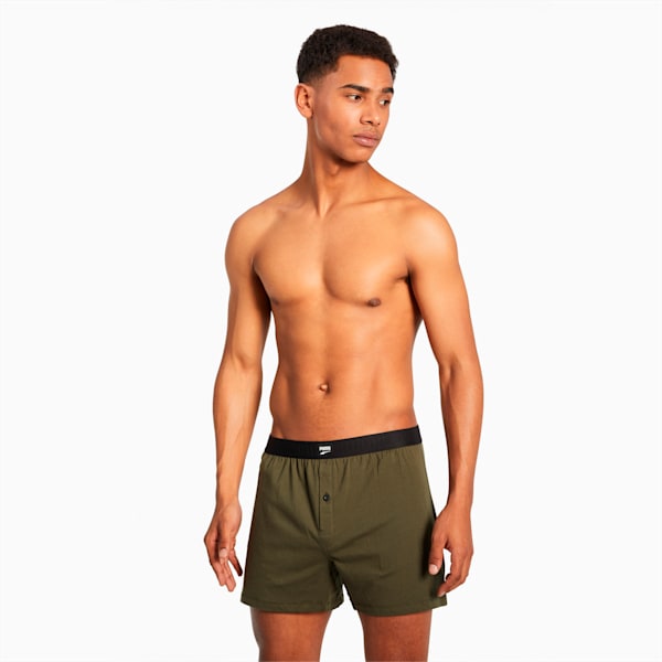 PUMA Loose Fit Jersey Boxer Shorts Men 2 Pack, Forest