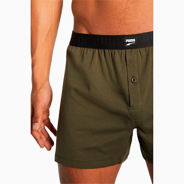 PUMA Loose Fit Jersey Boxer Shorts Men 2 Pack, Forest