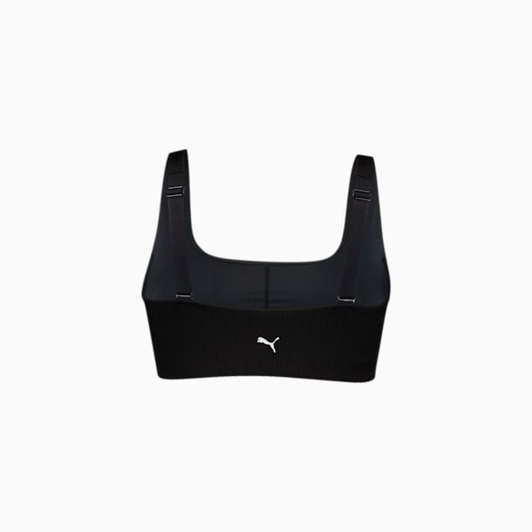 PUMA Swim Ribbed Scoop Neck Women's Bikini Top, black combo, extralarge-GBR