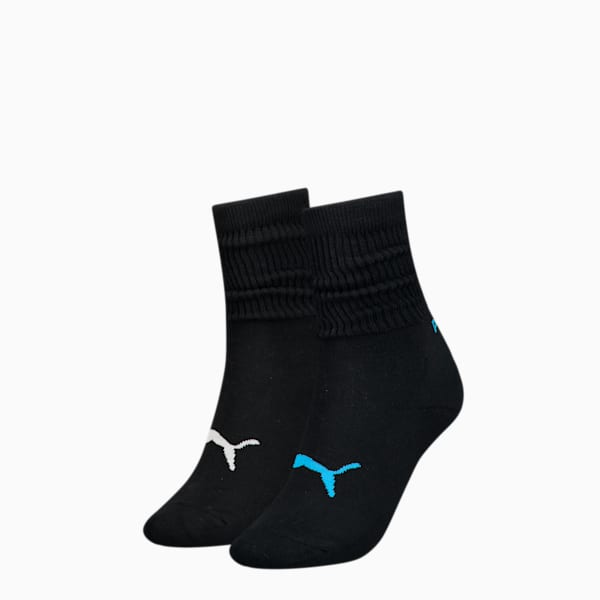 PUMA Women's Slouch Crew Socks 2 pack, purple / black, extralarge-GBR