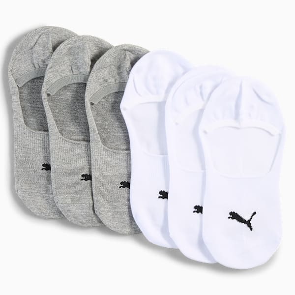 Footies Socks Unisex (6-pack), white / grey, extralarge