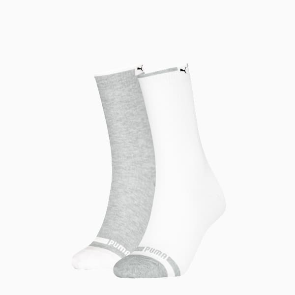 Classic Rib Socks Women (2-pack), white / grey, extralarge-GBR