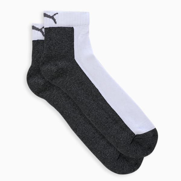 PUMA Multisport Quarter Socks Pack of 2, white / grey, extralarge-IND