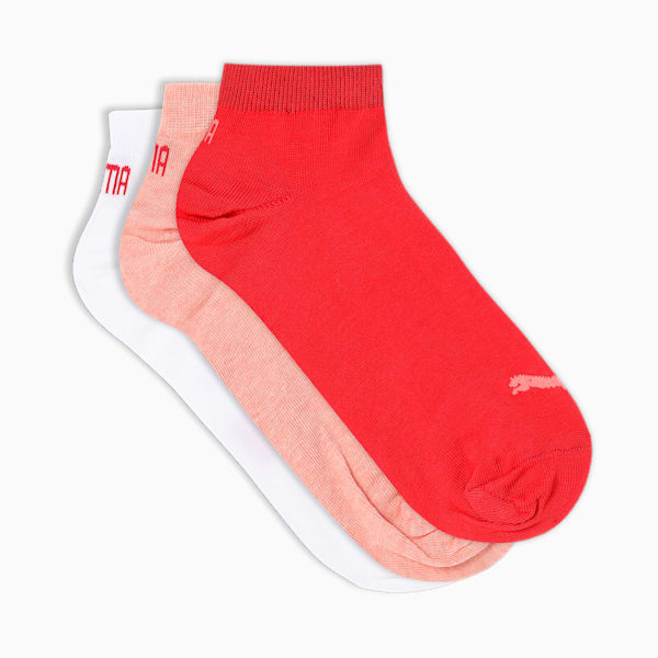 PUMA Unisex Sneaker Socks Pack of 3, Peach/coral/white, extralarge-IND