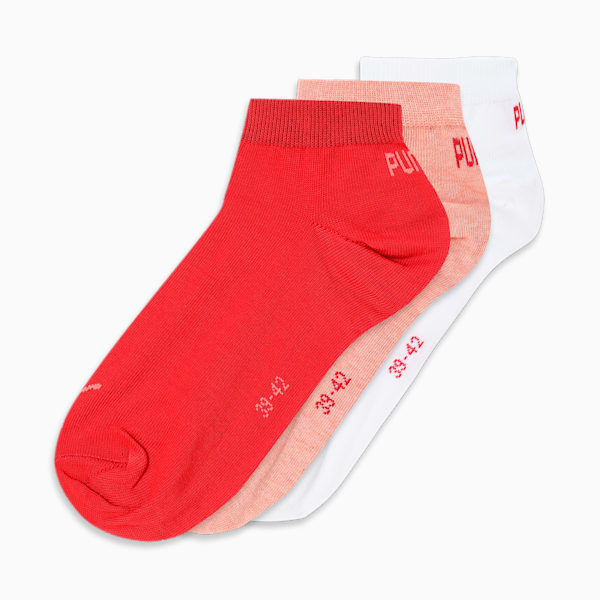 PUMA Unisex Sneaker Socks Pack of 3, Peach/coral/white, extralarge-IND